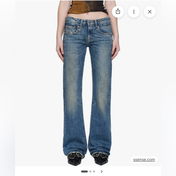 R13 Denim - R13 Boy Flare Jeans Kelly Stretch Wash Sz 28 Wide Leg Luxury